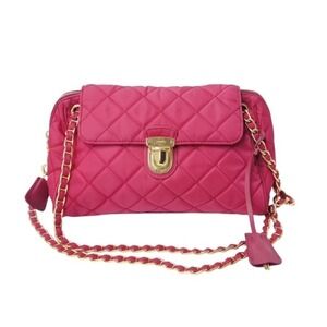 PRADA Quilted Chain Shoulder Bag Crossbody Pink